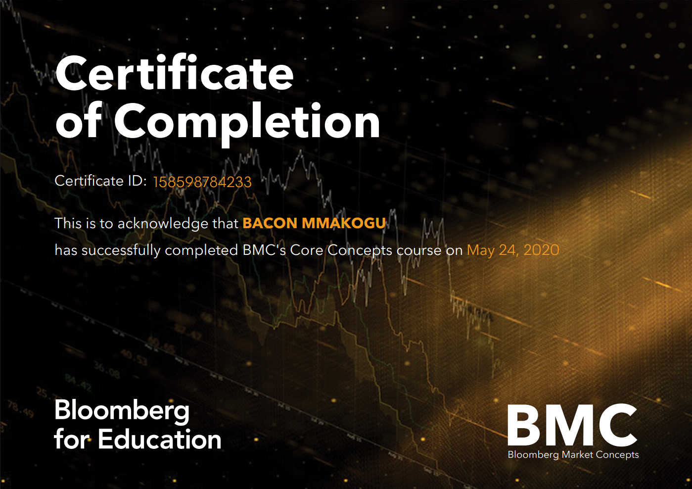 BMC Certificate
