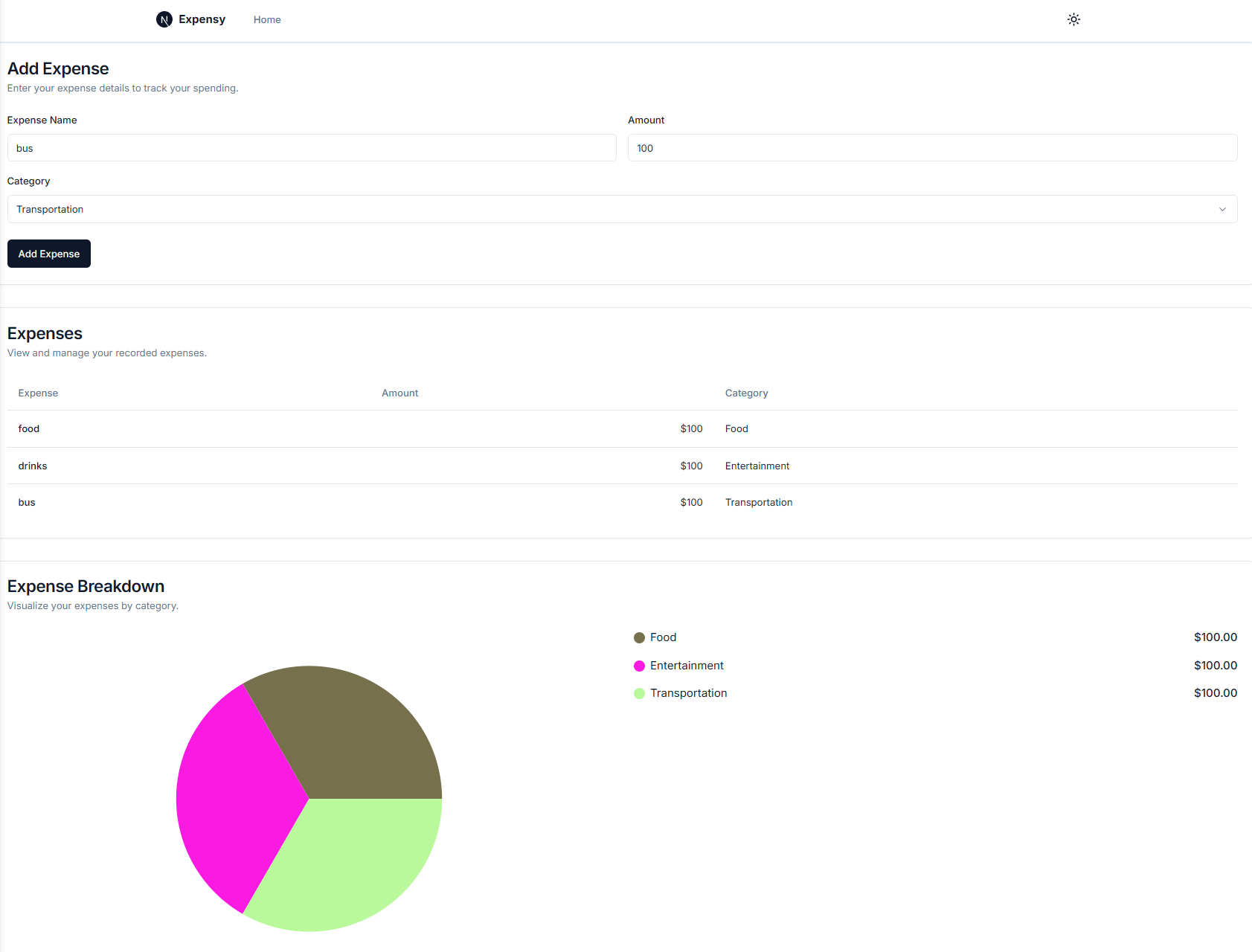 Expensy App Screenshot